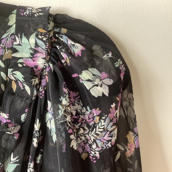 Rebecca Taylor Sheer Chiffon Floral Paisley Dress - Picture 6 of 7